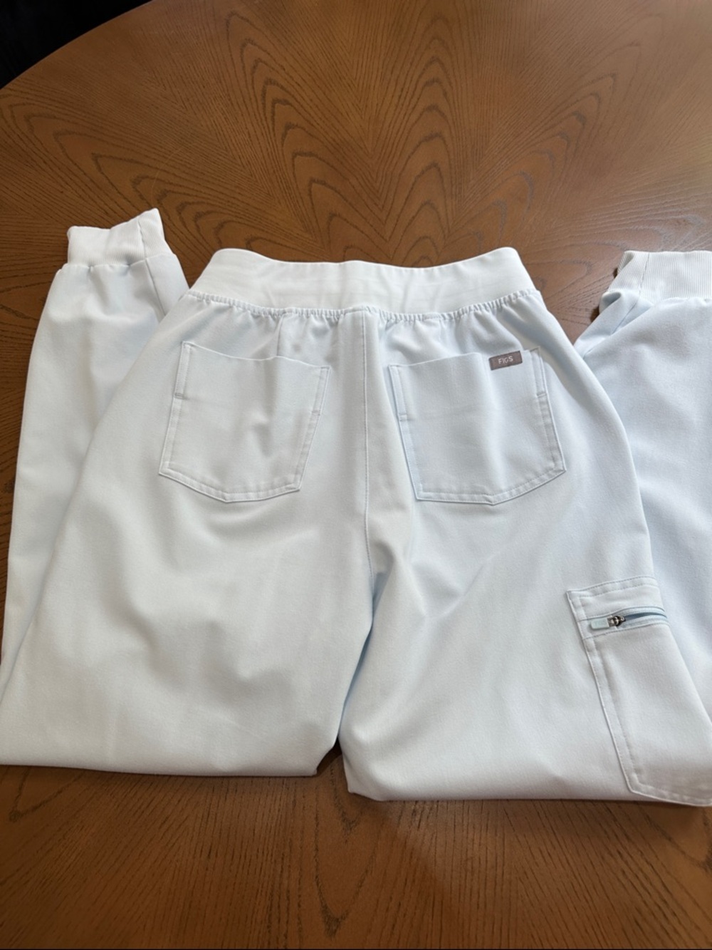 Figs Light Blue Joggers with Neon Yellow Drawstring - Picture 4 of 4
